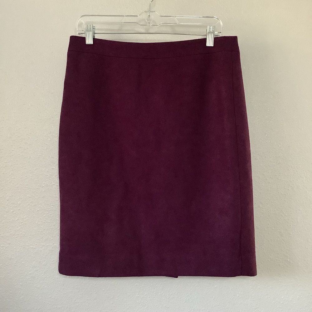 J. Crew Factory Burgundy Wool Blend Lined Preppy Jewel Tone Pencil Skirt Sz‎ 8